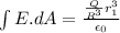 \int E.dA = \frac{\frac{Q}{R^3}r_1^3}{\epsilon_0}
