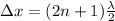\Delta x = (2n + 1)\frac{\lambda}{2}
