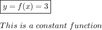 \boxed{y=f(x)=3} \\ \\ This \ is \ a \ constant \ function