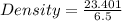 Density=\frac{23.401}{6.5}
