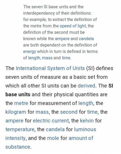 What are the units of measurement in the international system of units?