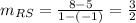 m_{RS}=\frac{8-5}{1 - (-1)}=\frac{3}{2}
