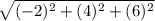 \sqrt{(-2)^2+(4)^2+(6)^2}