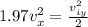 1.97 v_x^2 = \frac{v_{iy}^2}{2}