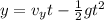 y = v_y t - \frac{1}{2}gt^2