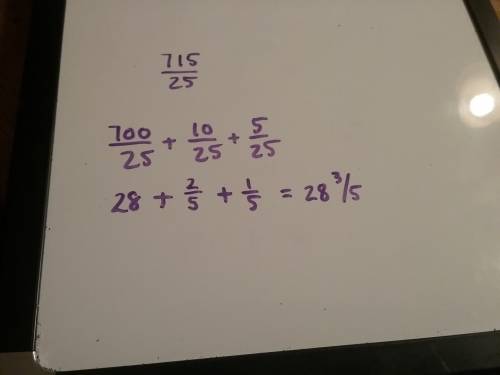 How to divide 715÷25 using partial quotient