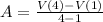 A=\frac{V(4)-V(1)}{4-1}