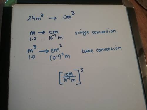 Which of the following fractions can be used to 24m3 to the unit cm3