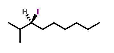 Give the structure corresponding to the name (s)−3−iodo−2−methylnonane.