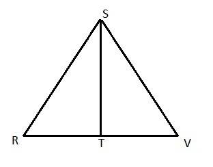 The proof that δrst ≅ δvst is shown. given:  st is the perpendicular bisector of rv. prove:  δrst ≅