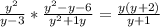 \frac{y^2}{y-3}*\frac{y^2-y-6}{y^2+1y}=\frac{y(y+2)}{y+1}
