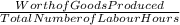 \frac{Worth of Goods Produced}{Total Number of Labour Hours}