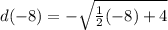 d(-8)=-\sqrt{\frac{1}{2}(-8)+4}