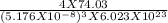 \frac{ 4 X 74.03}{(5.176 X 10^{-8})^{3}X 6.023 X 10^{23} }