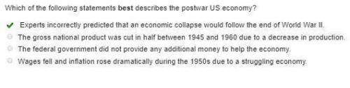 Which of the following statements best describes the postwar us economy?