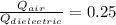 \frac{Q_{air}}{Q_{dielectric}}=0.25