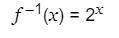 What is the inverse of the logarithmic function f(x)=log2x