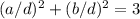 (a/d)^2 + (b/d)^2 = 3