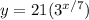y = 21(3^{x/7} )