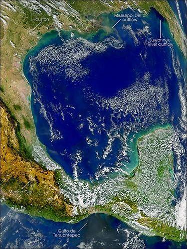 What flatlands circle the northern and western coastline of the gulf of mexico?
