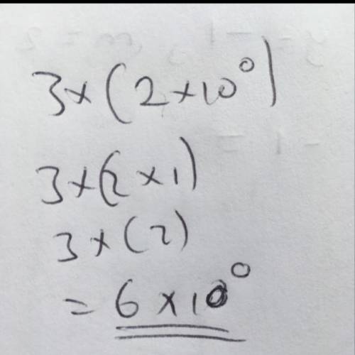 How to write this in scientific notation 3×(2×10^0)