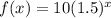 f(x)=10(1.5)^x
