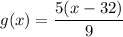 g(x)=\dfrac{5(x-32)}{9}