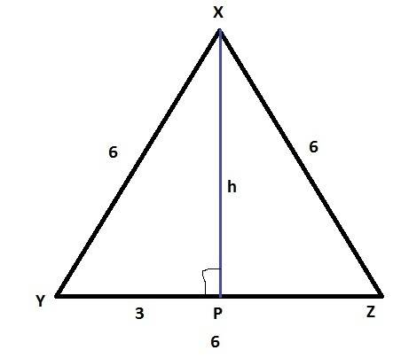 Geometry  ? !  equilateral triangle xyz is cut in half by line segment xp where point p is the midpo