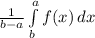 \frac{1}{b-a}\int\limits^a_b {f(x)} \, dx