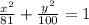 \frac{x^2}{81}+\frac{y^2}{100}=1