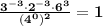 \mathbf{ \frac{3^{-3} \cdot 2^{-3} \cdot 6^3}{(4^0)^2} =  1}