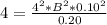 4 = \frac{4^2*B^2*0.10^2}{0.20}