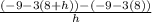 \frac{(-9 - 3(8 + h)) - (-9 - 3(8))}{h}
