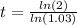 t=\frac{ln(2)}{ln(1.03)}