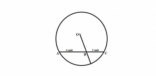True or false?  in o, radius op intersects chord ac in point b so that ab = 2 units and bc = 4 units