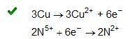 You are given the reaction cu + hno3 cu(no3)2 + no + h2o. which pair of half-reactions represents th