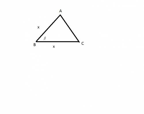 In δabc, if m `/_a` = m`/_c`, m`/_b` = ß (where ß is an acute angle), and bc = x, which expression g