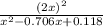 \frac{(2x)^{2}}{x^{2} -0.706x + 0.118}