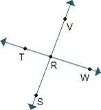 In the diagram, trv ≅ vrw. what is the measure of srt?  msrt = degrees