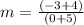 m=\frac{(-3+4)}{(0+5)}