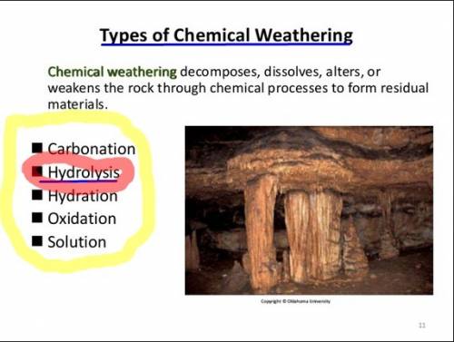 What is hydrolysis,and what type of weathering is it