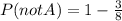 P(not A)=1-\frac{3}{8}