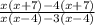 \frac{x(x+7)-4(x+7)}{x(x-4)-3(x-4)}