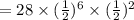 =28\times (\frac{1}{2})^6\times (\frac{1}{2})^2