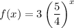 f(x)=3\left(\dfrac{5}{4}\right)^{x}
