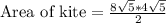 \text{Area of kite}=\frac{8\sqrt{5}*4\sqrt{5}}{2}