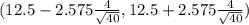 (12.5 - 2.575\frac{4}{\sqrt{40}}  , 12.5 + 2.575\frac{4}{\sqrt{40}})