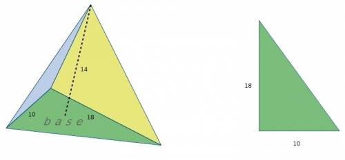 Atriangular pyramid has a right triangle for its base. the perpendicular sides of the triangle are 1