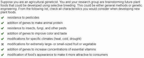 Suppose you are an agricultural geneticist. you and your research group are brainstorming future pla