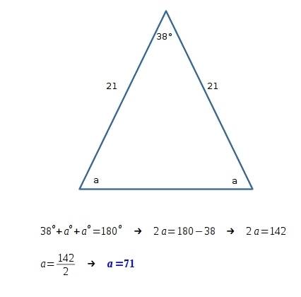 What is the measure of a base angle of an isosceles triangle if the measure of the vertex angle is 3